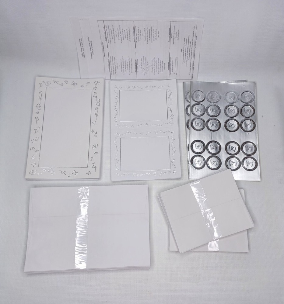 Ampad 40 Wedding Invitations Reply Cards Envelopes & Seals Blank Printable