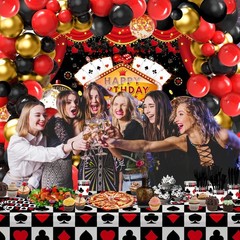 269 PCS Casino Theme Party Decorations: Poker Plates Napkins Cups Casino Birt…