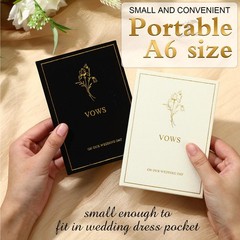Engrowtic Set of 2 Wedding Vow Books His and Hers Vows on Our Black, White