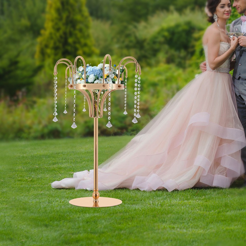 10 Pendants Gold Flower Stand Free Standing for Wedding Centerpieces Stand decor