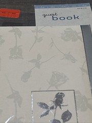 Vintage 2001 NOS Guest Book ANY OCCASION Wedding Roses Light Green White Grey