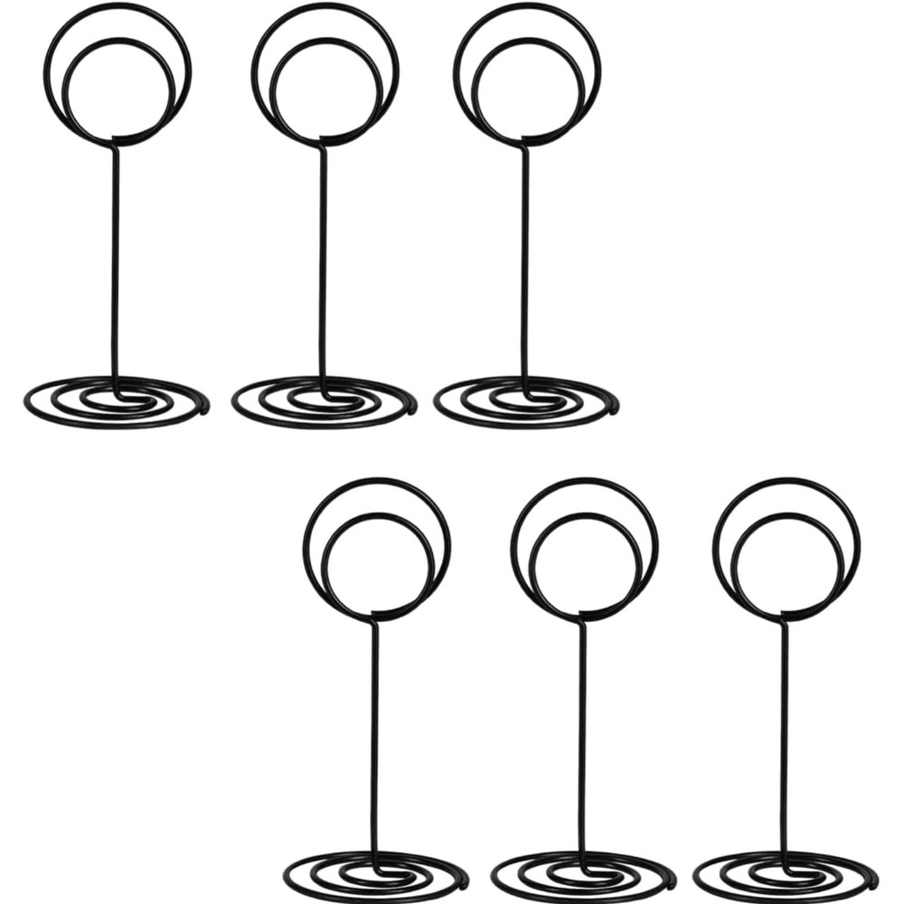 Table Number Holders 6pcs Black Sign Stand Place Card Holder