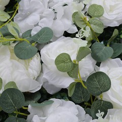 6 × Artificial Silk Flower Wall Panels 24 × 16 In White & Green Floral Backdrop