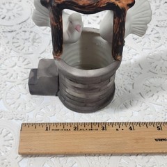Vintage Wishing Well Cake Topper Bisque Porcelain Lovebirds Dove Figurine
