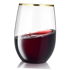 30 Pack Stemless Plastic Wine Glasses – 16 Oz – BPA Free Disposable Wine