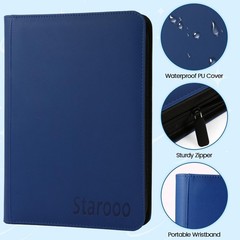 Starooo 9 Pocket Card Binder Premium Zip Trading Card Binder 540 Cards