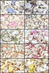 Pink, Lilac, Blue Ivory Dried Biodegradable Wedding Confetti Petal Bags Packets