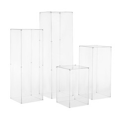 4Pcs Clear Acrylic Pedestal Stands, Display Pedestal for Floral & Cake Display