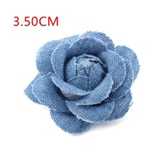 Set of 5 Korean Denim Flower Appliques for Hats, Dresses, and Home Decor