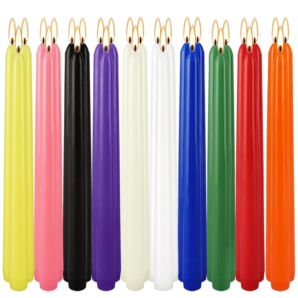 Wfmolcand 30 Pack 10 inch Assorted Color Spell Taper Candles 10Inch, Colorful