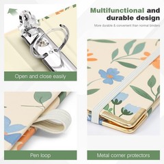 Ospelelf Binder 3 Ring 1 Inch, Round Ring Clipboard Binder for Letter Size Pa…