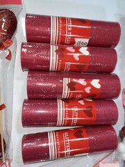 Lot of 12- Glitter Tulle 6X3 Yards Fuchsia. Glitter Foam Hearts Lip Love & More