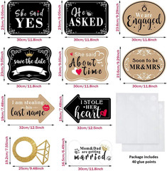 10 Pieces She Said Yes Sign Engagement Photo Props Engagement Announcement Photo