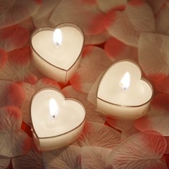12 pcs 2″ White Heart Votive Tealight Candles Wedding Party Centerpieces Sale