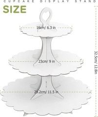 Versatile White Cardboard Cupcake Tower – Perfect for Celebrations & Easy to Use