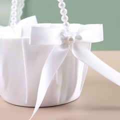 Wedding Flower Basket, Ivory White