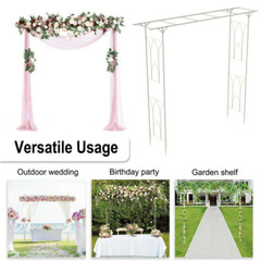 2M Metal Garden Arch Tubular Arbour Trellis Roses Climbing Plant Support Archway