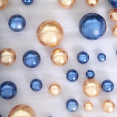 200 Assorted NAVY BLUE GOLD Faux PEARL BEADS Vase Fillers DIY Crafts Party Event