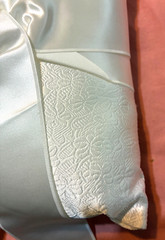 Satin ring bearer pillow white 8 x 8 inches