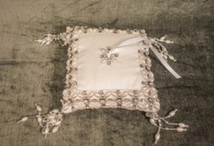 OLIVIA RIEGEL Crystal & Pearl Beaded «Emily» Ring Bearer Pillow New in Box