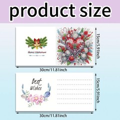 DIZAKIM 6 Pieces Christmas Theme Design Diamond Painting Greeting Card Set, D…