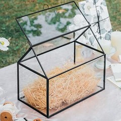Black Glass Cards Box with lid for Wedding, Birthday, Party Reception – 10.2x…