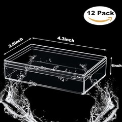 Acrylic Box Clear Boxes with Lid Small 4.3 x 2.8 x 1 Inch Rectangular