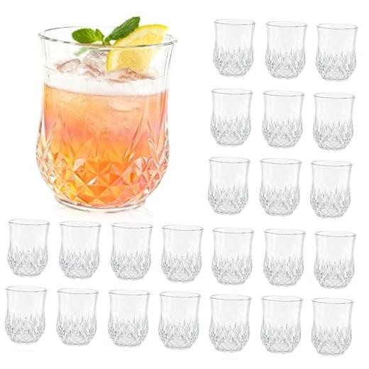 Pack Plastic Stemless Wine Glasses,12oz Unbreakable Vintage 24 12oz-transparent
