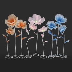 3PCS Giant Artificial Flower Decor for Wedding Background Artificial Flowers