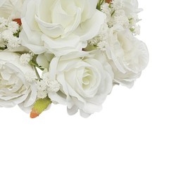 White Green Artificial Floral Balls Half Moon Flower Ball Wedding Table Decor