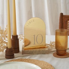 Beautiful Gold Wedding Table Numbers with Stands – Elegant Double Sided