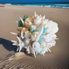 Natural Seashell Wedding Bouquet, Forever Keepsake, Beautiful One Of A Kind