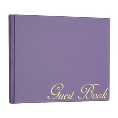 Elegant Guestbook, 9″x7″ Offset Paper Wedding Guest Book, Dark Purple