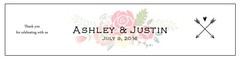 100 Shabby Chic Arrows & Flowers Wedding Anniversary Party Water Bottle Labels