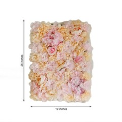 13 sq ft Champagne Pink Assorted Silk Flowers Wall Backdrop Panels Wedding SALE
