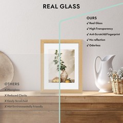 8×10 Oak Wood Picture Frame, Display 8 x 10 Photo with Tempered Glass Cover, …