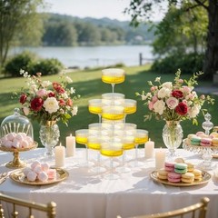 LIYH 20 Pcs Plastic Champagne Glasses 10 Oz Clear Vertical Stripe Pattern