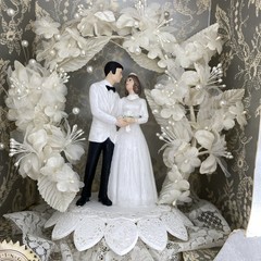 Vintage Wilton MOONLIT SNOW Wedding Cake Top, Black Suit # 114-201