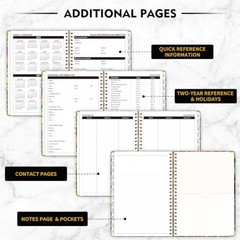 2026-2027 Vornika Academic Planner Floral, A5 6.3″x8.5″ | Spiral Black