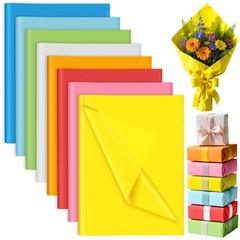 PLULON 60 Sheets Colored Tissue Paper Bulk 8 Mixed Colors Gift Multicolor