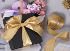 2 Inch Solid Satin Ribbon, 50 Yards Craft 2 x 1800 Inches Champaign Gold