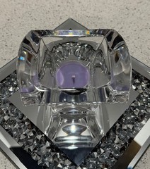 MIKASA GENUINE CRYSTAL VOTIVE Candle Holder with YANKEE CANDLE TEA LIGHT CANDLES