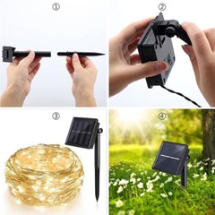 100 LEDs 10M Solar Waterproof LED Copper Wire String Light Wedding Xmas Decor SS