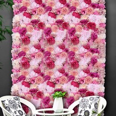 6pcs Silk Artificial Flower Wall Panel Wedding Party Backdrop Floral Home Decor