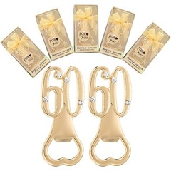 Gold Bottle Opener Set 60th Birthday Party Favors Unique Gift 24 Pcs Durable New