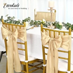 100PCS Satin Chair Sashes Bows Wedding Party Event Decorations Shiny Fabric New