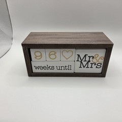 Collins Fresh + Original Wooden Block Wedding Countdown Calendar
