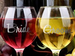 Bride Groom Wedding Champagne Wine Glass Mug Cup Decal Sticker Bridal Party Gift