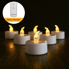 6/12/24PCS Tea Lights Votive Candles LED FLAMELESS FLICKERING W/ Remote Control