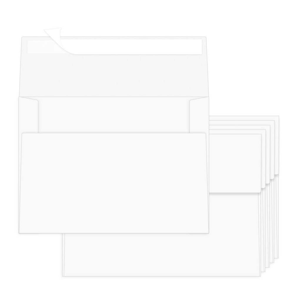 Ouzoustate 100 Pack A2 Envelopes White 4.375×5.75 4.37×5.75 inches, white